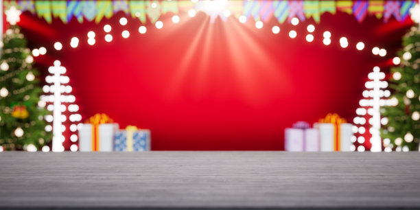 三维渲染的空白空间在木材柜台上的产品展示或背景。图片下载