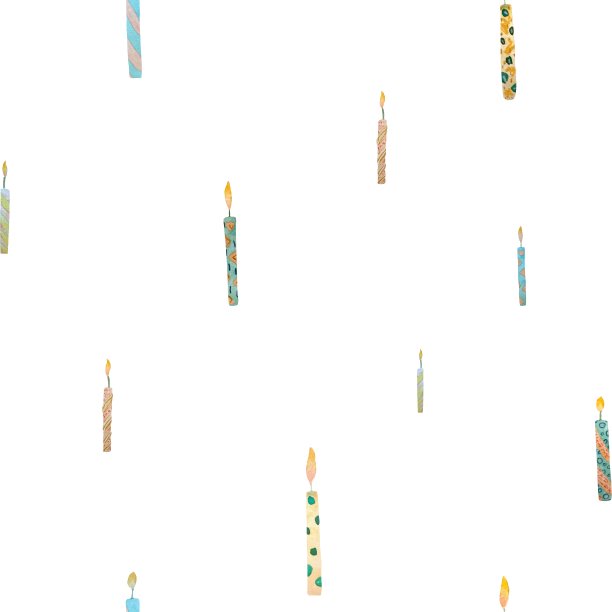 蜡烛生日可爱素描图案水彩图片下载