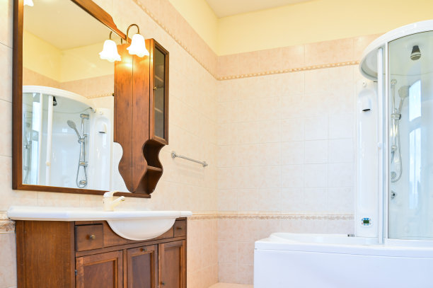 翻新后的新房子，浴室带厕所图片下载