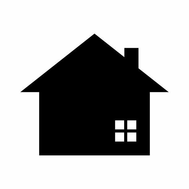 房屋简约扁平图标矢量图图片下载