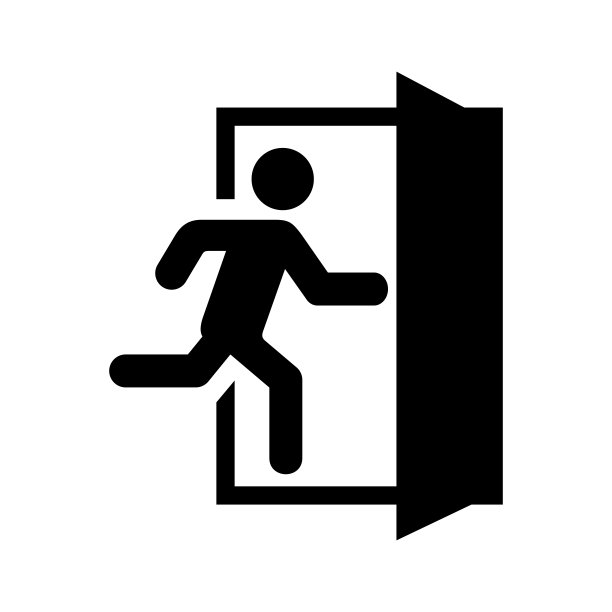 出口门标志。疏散符号向量图片下载