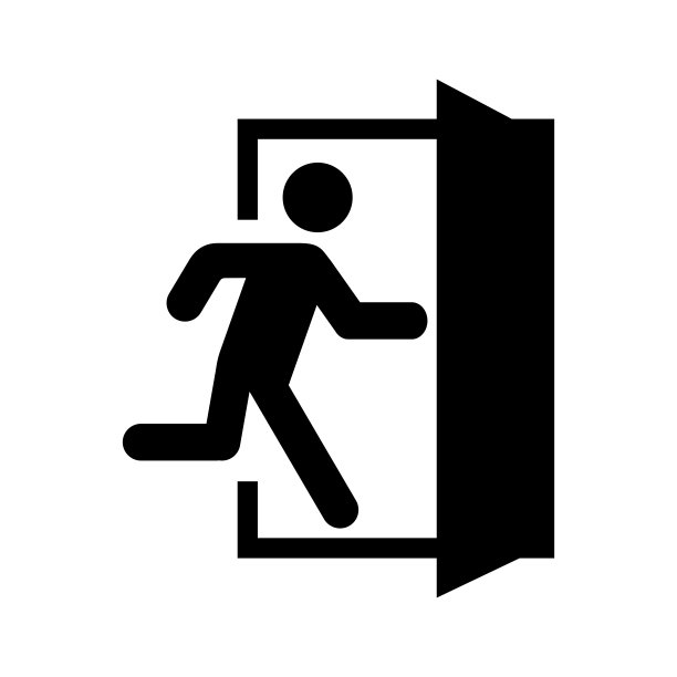 出口门标志。疏散符号向量图片下载