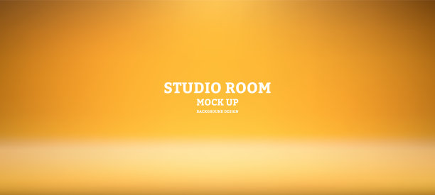 空橙绿色工作室房间，用作背景展示您的产品图片下载