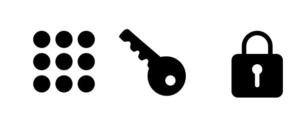 钥匙锁键盘图标集。网站设置图标矢量。电脑和手机图片下载