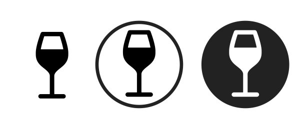 葡萄酒图标集。网站设置图标矢量。电脑和手机图片下载