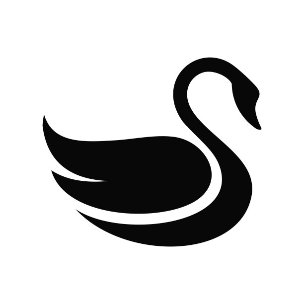 天鹅简单的平面图标矢量图片下载
