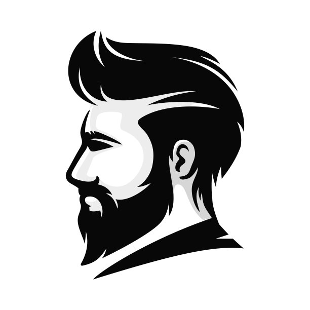 男性发型设计矢量插图图片下载