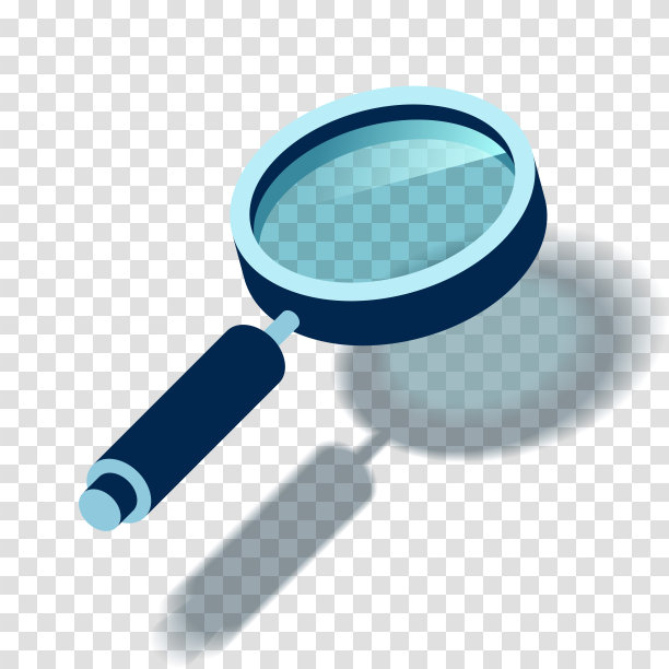 放大镜图标在3d平面风格。在透明背景上搜索放大镜。业务分析说明。矢量设计对象为您的项目图片下载