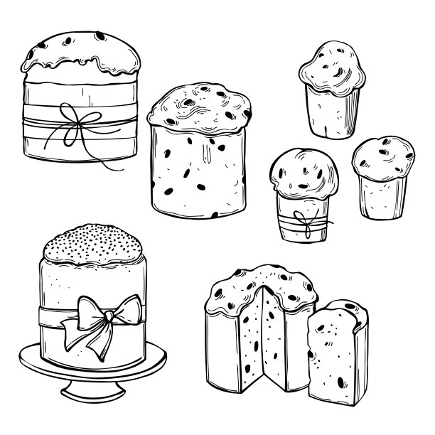 传统的意大利圣诞蛋糕Panettone图片下载