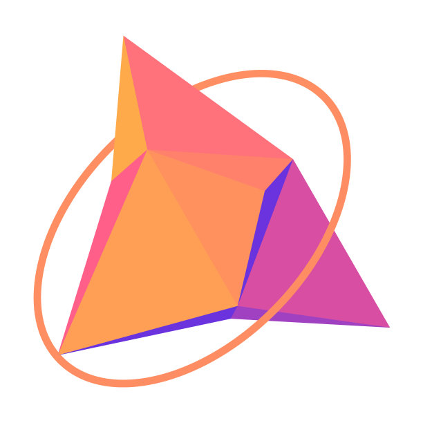 彩色多面体与圆框宣传册元素设计图片下载