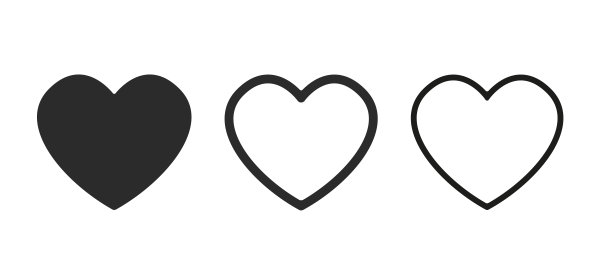 白色背景上的心形图标。矢量图图片下载
