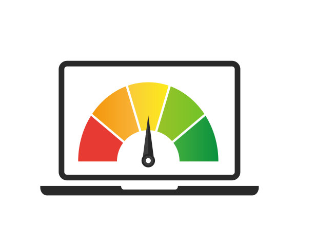 有压力或速度刻度的计算机。矢量图图片下载