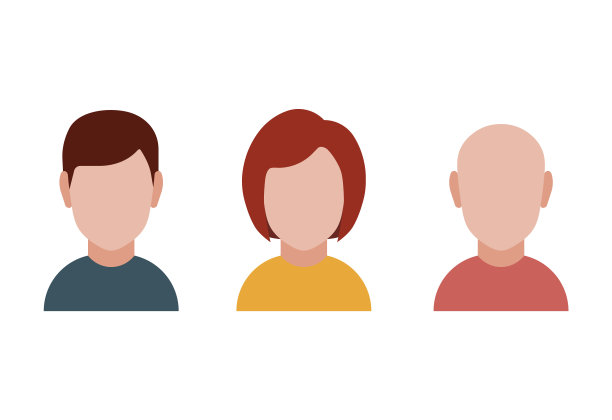 用户平面图标设置，男女头像符号图片下载