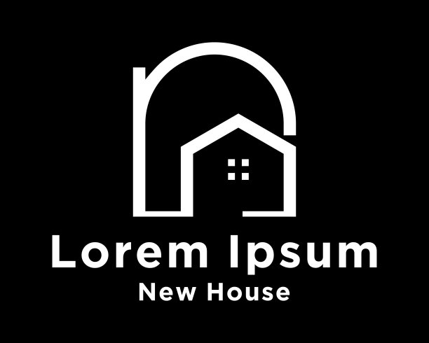 集合字母N字母连接线家房子窗户装饰装修服务室内外建筑符号房地产品牌设计矢量图片下载