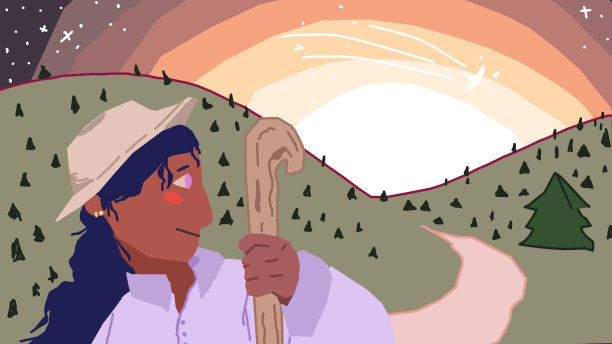 日落徒步旅行。图片下载