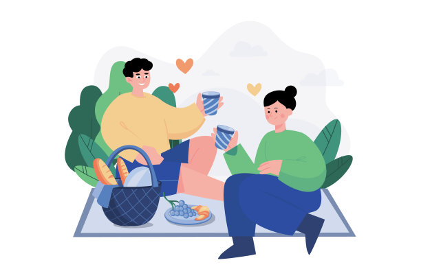 情人节插图概念。白色背景上的平面插图图片下载