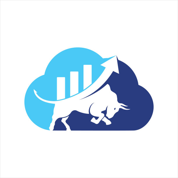 牛与图表条标志设计。图片下载