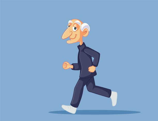 男子跑步和锻炼矢量卡通插图图片下载