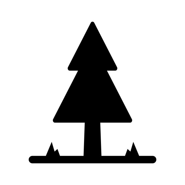 松树简单的平面图标矢量插图图片下载