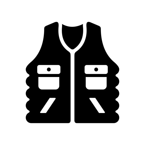 露营背心简单的平面图标矢量插图图片下载