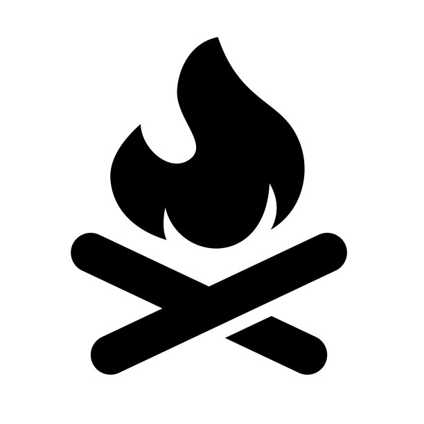 篝火简单的平面图标矢量插图图片下载