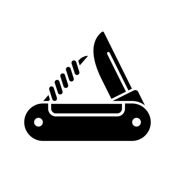 野营刀简单平面图标矢量插图图片下载