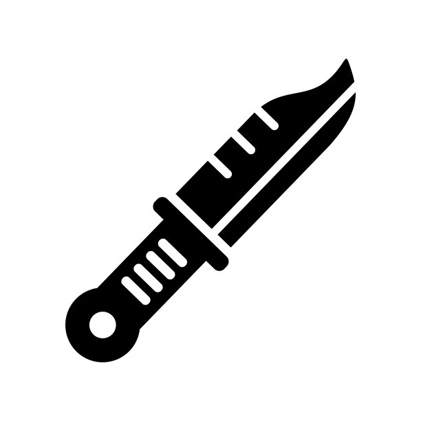 野营刀简单平面图标矢量插图图片下载