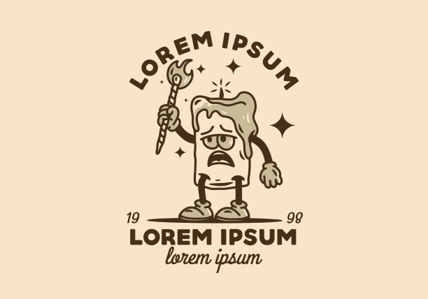 手和脚蜡烛的插图吉祥物设计图片下载