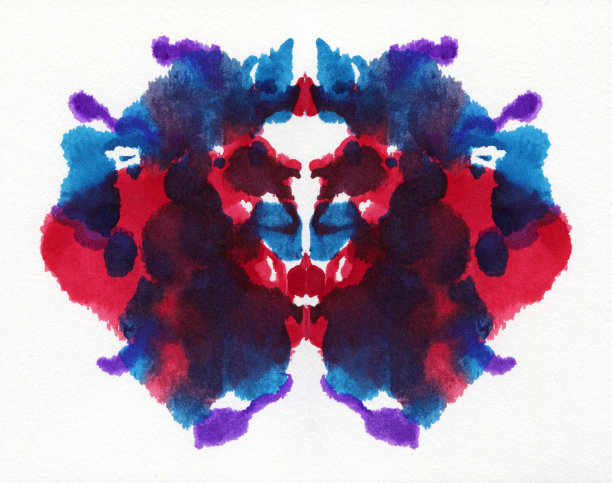 白色背景分离罗夏墨迹试验图片下载