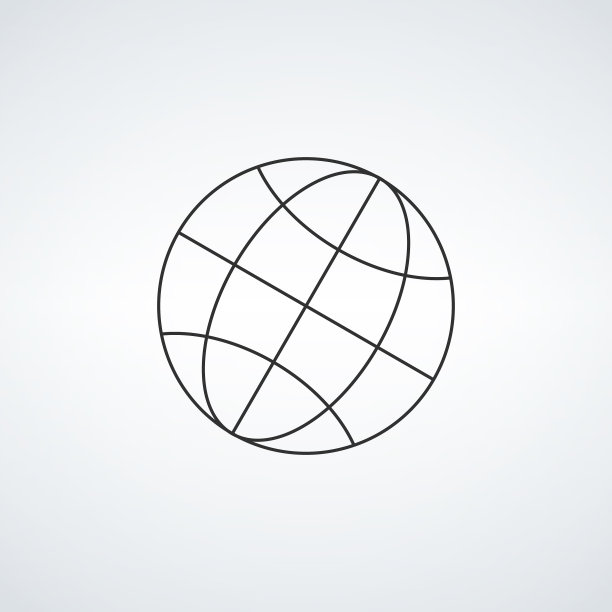世界地球仪轮廓图标细线性网络图片下载