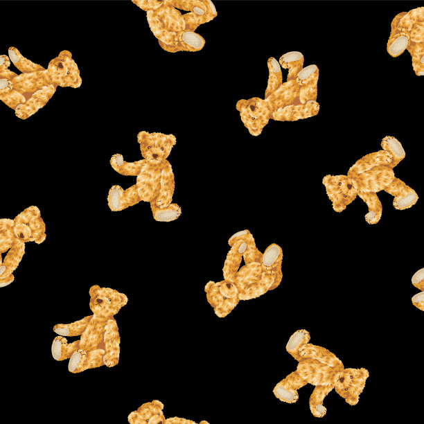 无缝图案的可爱小熊插画，图片下载