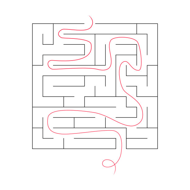 儿童方块迷宫，矢量拼图图片下载