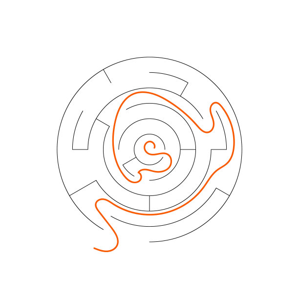 儿童圆形迷宫，矢量拼图图片下载