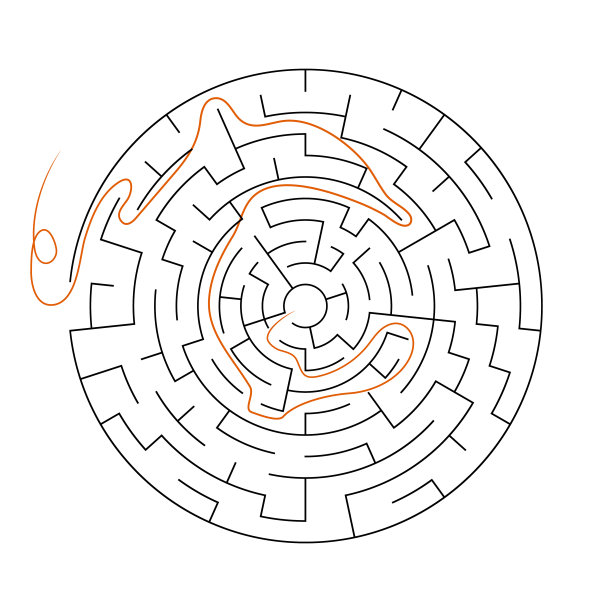 儿童圆形迷宫，矢量拼图图片下载