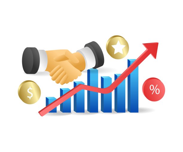 平面等距三维插图商务合作符号握手图片下载