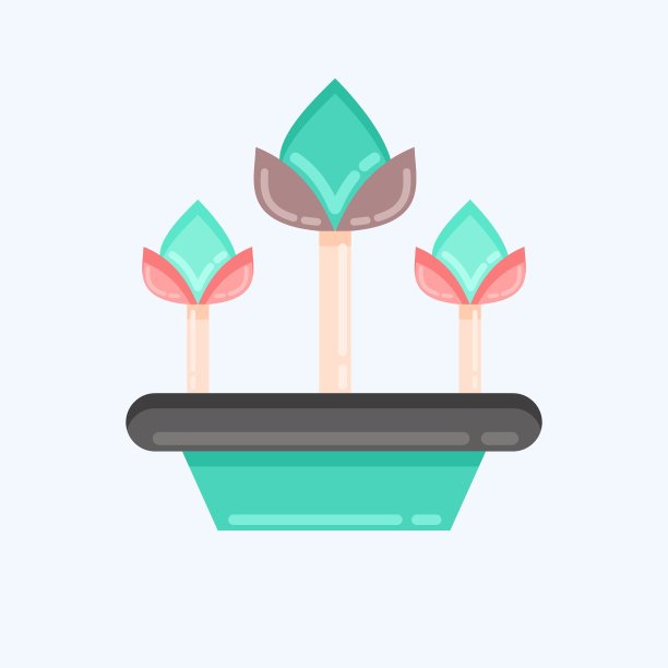 图标郁金香。与植物符号有关。平的风格。简单的说明。工厂。橡树。叶子。玫瑰图片下载