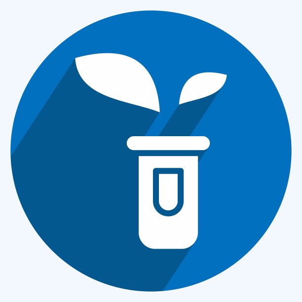 图标发芽。与植物符号有关。长阴影风格。简单的说明。工厂。橡树。叶子。玫瑰图片下载