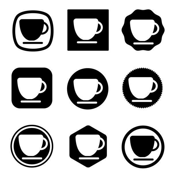 咖啡馆图标集。网站设置图标矢量。电脑和手机图片下载