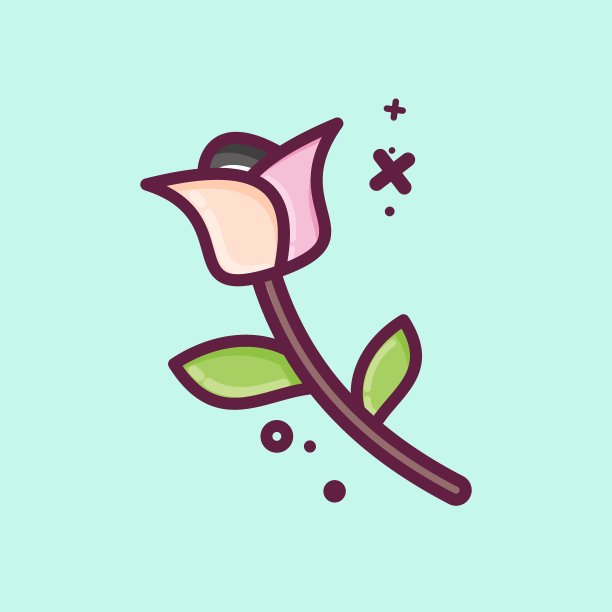 图标了。与植物符号有关。MBE风格。简单的说明。工厂。橡树。叶子。玫瑰图片下载