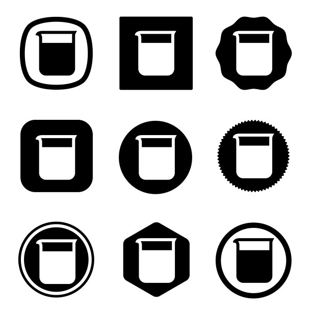 烧杯图标集。网站设置图标矢量。电脑和手机图片下载