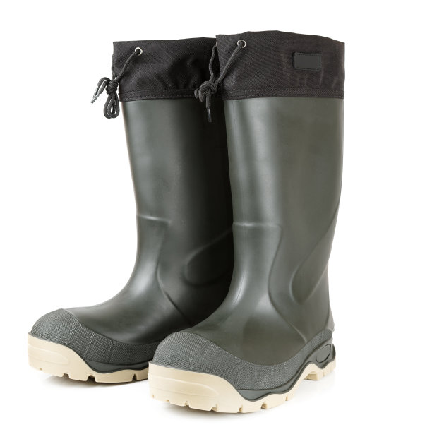 温暖的钓鱼膝靴孤立在白色图片下载