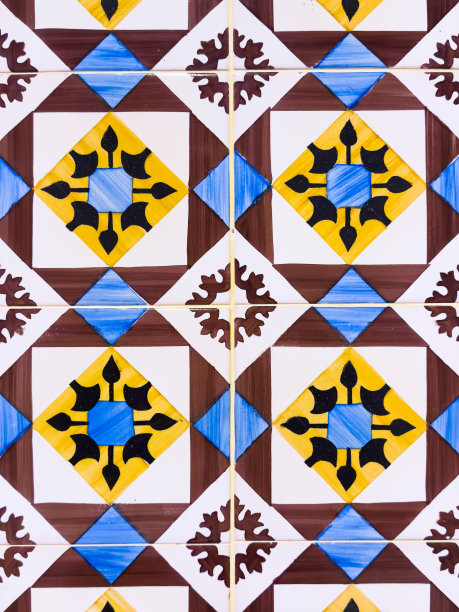 传统葡萄牙装饰瓷砖图片下载