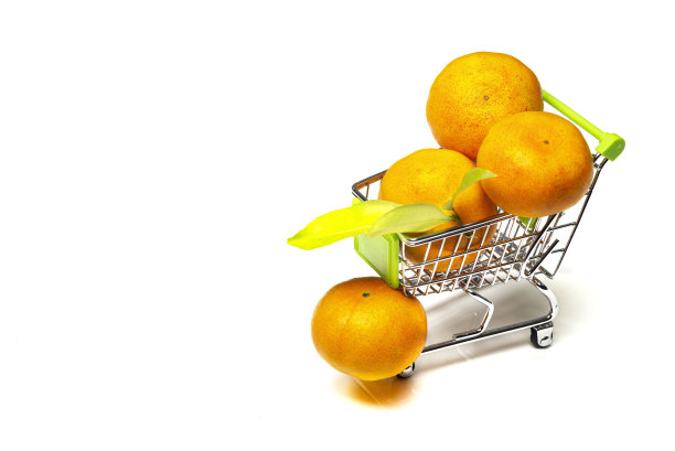 购物车里的橘子图片下载
