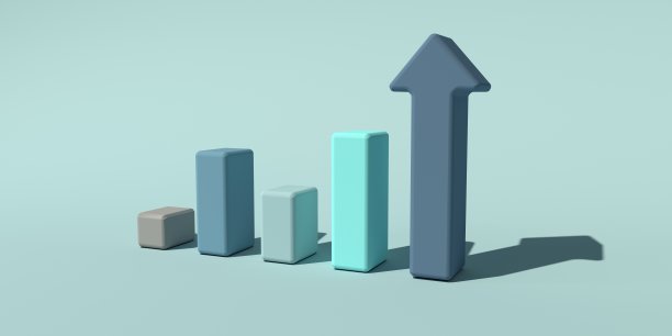 向上的条形图和箭头图片下载