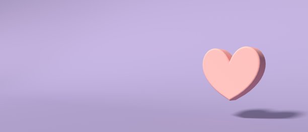 心-欣赏和爱的主题- 3D渲染图片下载