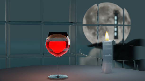 月圆夜浪漫红藤图片下载