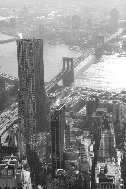 布鲁克林大桥鸟瞰图图片下载