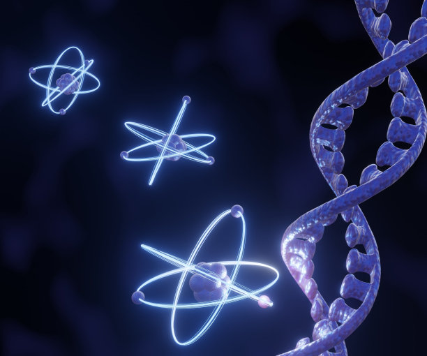 DNA链上的原子辐射图片下载