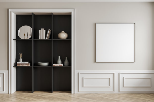 光展厅内部设有架子和艺术装饰、模型架图片下载