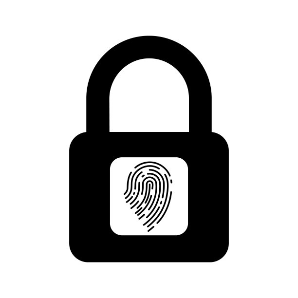 指纹挂锁图标。扫描指纹图标。安全概念图标。图片下载